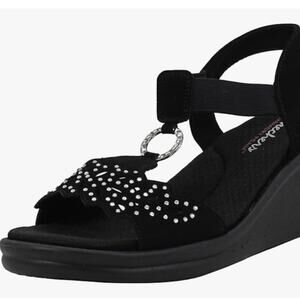 Skechers Cali Rumbles Queen B Wedge Memory Foam Sandal size 7.5